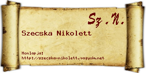 Szecska Nikolett névjegykártya
