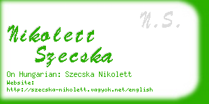 nikolett szecska business card